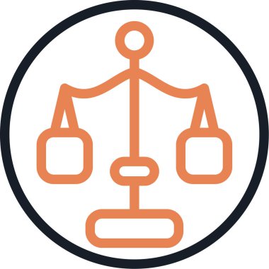 Adalet ve hukuk simgesi. vektör illüstrasyonu