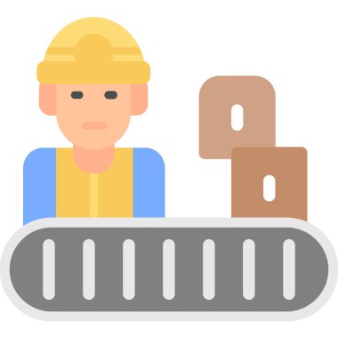 İnşaat işçisi düz simgesi