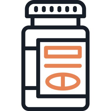 İlaç ikonu. Web için hap vektör simgelerinin özet çizimi