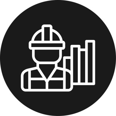 Mühendis simgesi, vektör illüstrasyonu