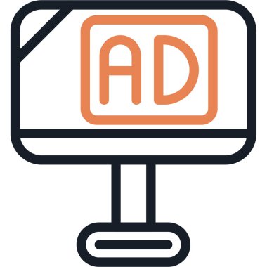 reklam reklam ikonu doldurulmuş ana hatlarıyla