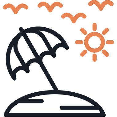 Şemsiye. Web simgesi basit illüstrasyon