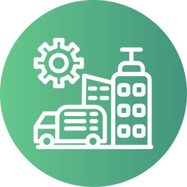 Modern b 'nin vektör illüstrasyonu fabrikanın ikonundan yoksun