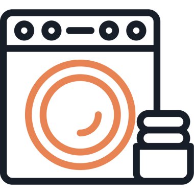 Çamaşır. Web simgesi basit illüstrasyon