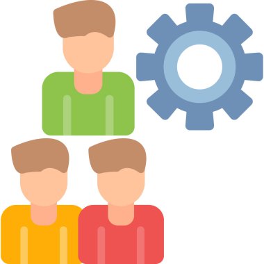 grup insan simgesi, düz tasarım vektör çizimi