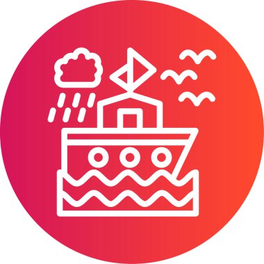 Gemi simgesi vektör illüstrasyonu