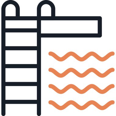 Yüzmek. Web simgesi basit illüstrasyon