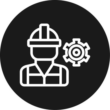 Moda Biçimli Mühendis Simgesi İzole Arkaplan