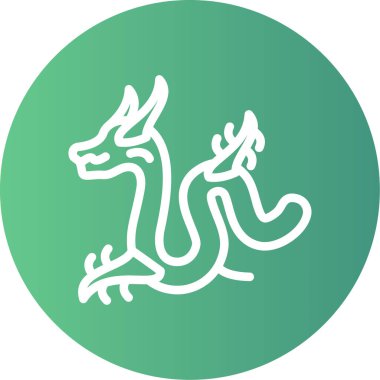 Ejderha. Web simgesi basit illüstrasyon