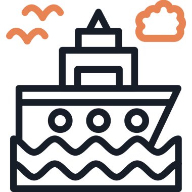 tekne simgesi, vektör illüstrasyonu