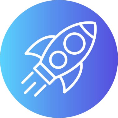 Roket. Web simgesi basit illüstrasyon