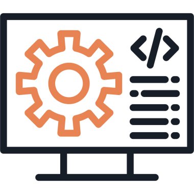 Kodlama vektör simgesi modern basit vektör illüstrasyonu