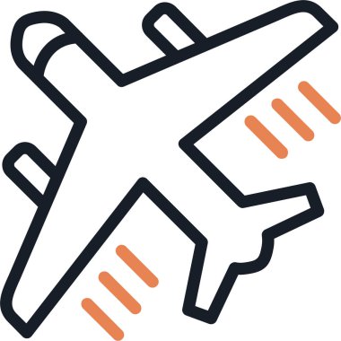 uçak uçuş simgesi ana hat biçiminde