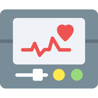 kardiyogram düz vektör simgesi