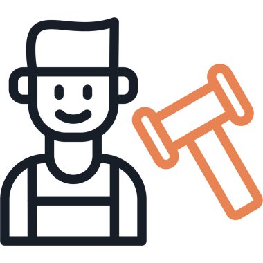 Çiftçi çiftçi ikonu ana hatlarıyla doldurulmuş