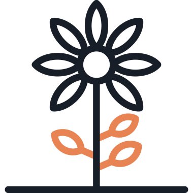 çiçek simgesi, vektör illüstrasyonu