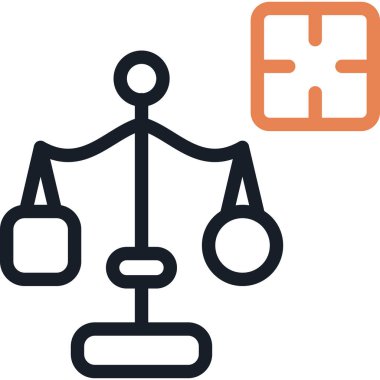 Mahkeme yargıcı simgesi ana hatlarıyla