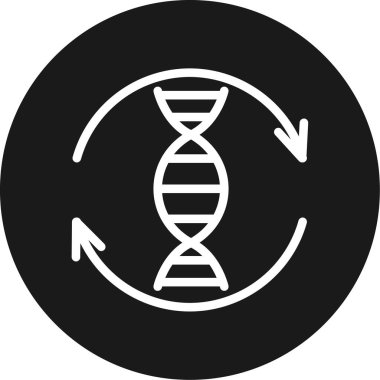 Bir DNA molekülünün bir daire simgesinin vektör çizimi