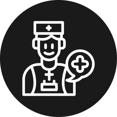 Doktor. Web simgesi basit illüstrasyon