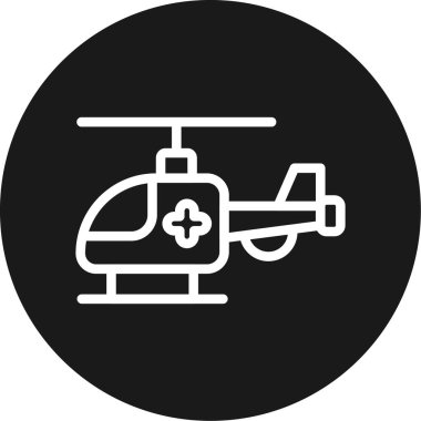 Helikopter vektör simgesi. biçim düz yuvarlak sembol, gri renk, yuvarlak açılar, beyaz arkaplan