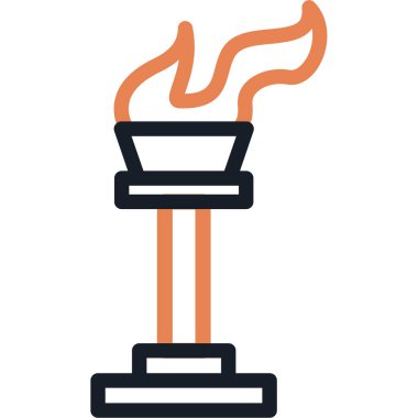 Ateş ikonu. Web için yanan mum vektör simgelerinin basit çizimi