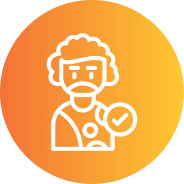 Kalp ikonu vektör illüstrasyonlu adam