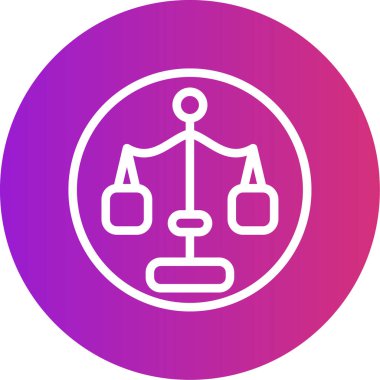 güzel adalet dengesi vektör çizgisi simgesi