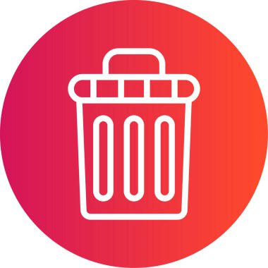 Çöp kutusu simgesi, vektör illüstrasyonu