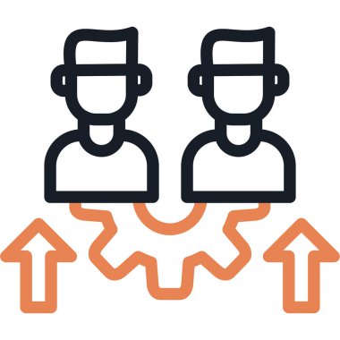 İş ekibi çalışması. Web simgesi basit illüstrasyon