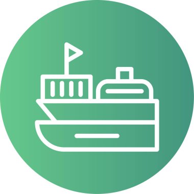 Gemi. Web simgesi basit illüstrasyon