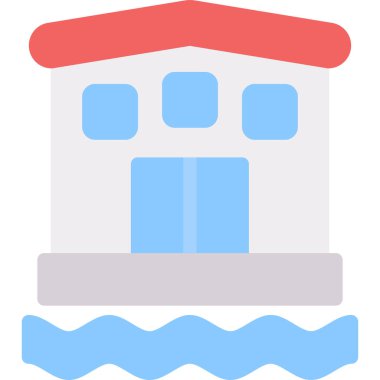 Otelde. Web simgesi basit illüstrasyon