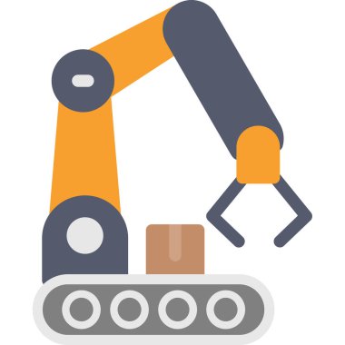 Beyaz arkaplanda robotik kol vektörü çizimi