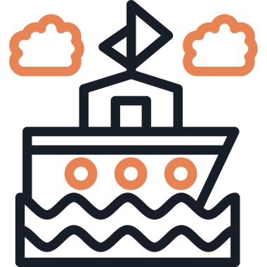 Gemi. Web simgesi basit illüstrasyon