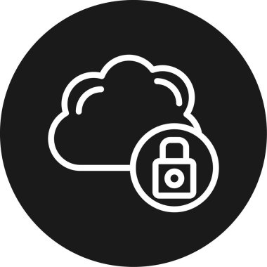 bulut güvenlik simgesi vektör illüstrasyonu