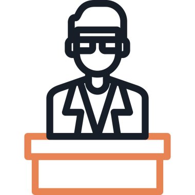 Maske takan bir adamın vektör çizimi