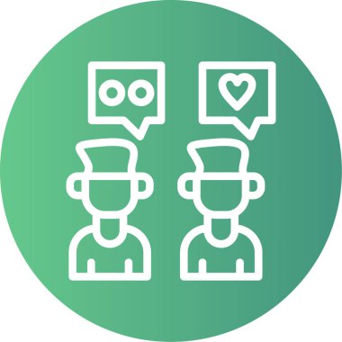 İnsanların ve simgelerin vektör illüstrasyonu