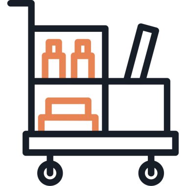 Sepet arabası süpermarket simgesi - taslak biçimi