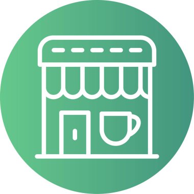 Kahve dükkanı simgesi, vektör illüstrasyonu