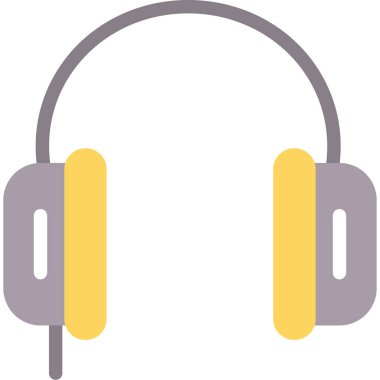 kulaklık simgesi ve vektör illüstrasyonu beyaz arkaplanda izole edildi