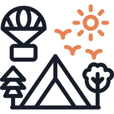 kamp çadırı simgesi ana hatlarıyla