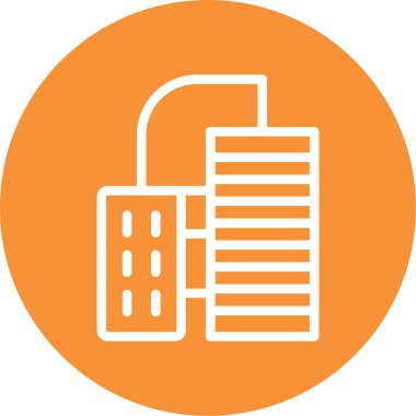 Ofis ve ofis simgesinin vektör illüstrasyonu