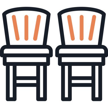 sandalye ikon vektör illüstrasyonu