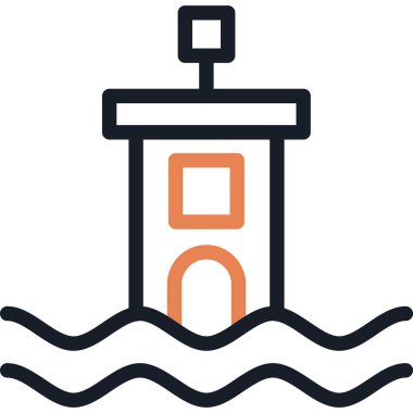 Deniz feneri. Web simgesi basit illüstrasyon