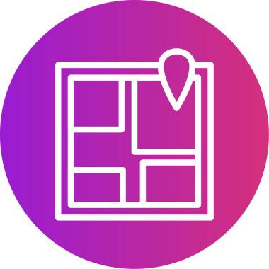 harita simgesi vektör illüstrasyonu