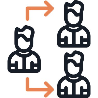 iş takım çalışması simgesi, basit vektör illüstrasyonu