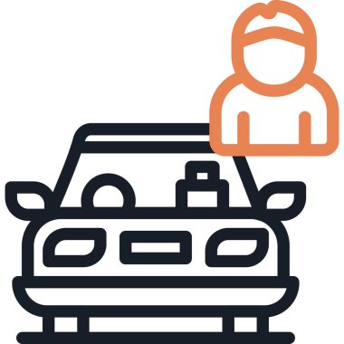 Araba sigortası ikonu - taslak biçimi