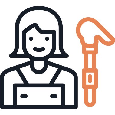 Kadın. Web simgesi basit illüstrasyon