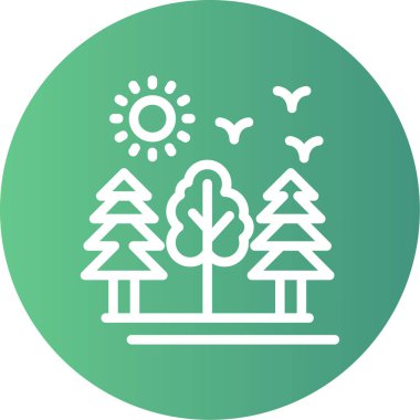 Ağaçlar. Web simgesi basit illüstrasyon