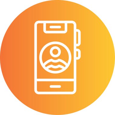 Telefon Dizini Satırı Gradyan Çemberi Simgesi