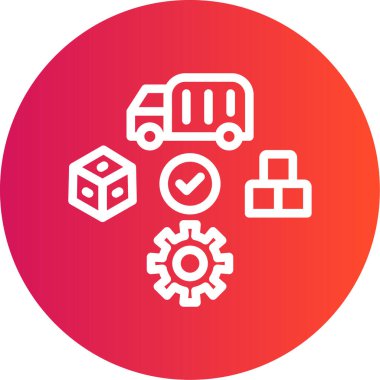 Teslimat kamyonu simgesinin vektör çizimi